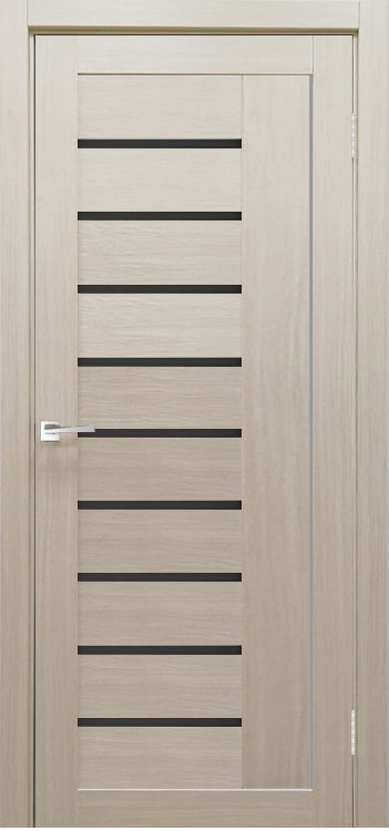 Фото Межкомнатная дверь Легенда Y-4 тон Кремовая лиственница Остекление Лакобель черное