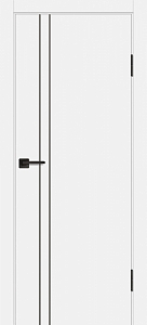 Товар Межкомнатная дверь P-20 AL черный молдинг Белый матовый